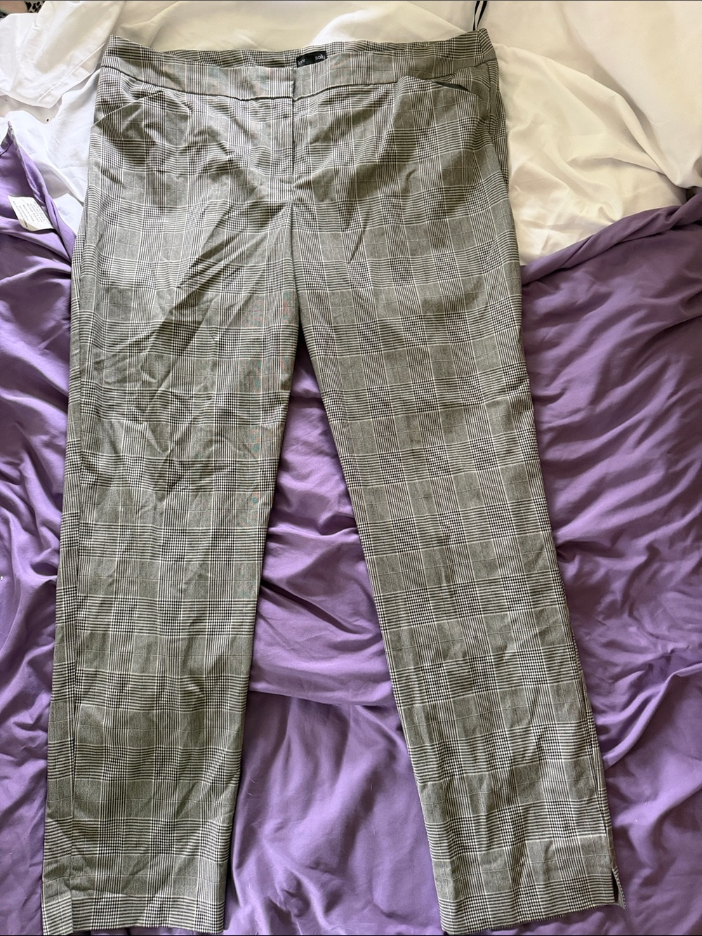 Women's Gray Glen Plaid Dress Pants - Classic Tailored Fit